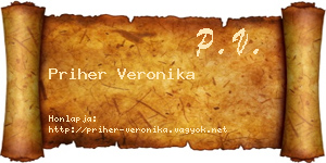Priher Veronika névjegykártya